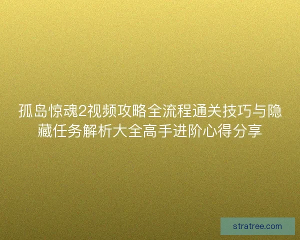 孤岛惊魂2视频攻略全流程通关技巧与隐藏任务解析大全高手进阶心得分享