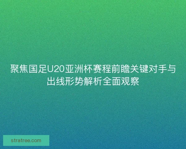 聚焦国足U20亚洲杯赛程前瞻关键对手与出线形势解析全面观察